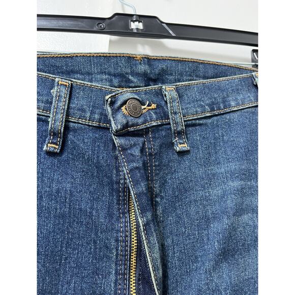 Wrangler Relaxed Fit Straight Leg Denim Jeans Mens Size 46x32 Dark Wash Zip Fly - Picture 6 of 8